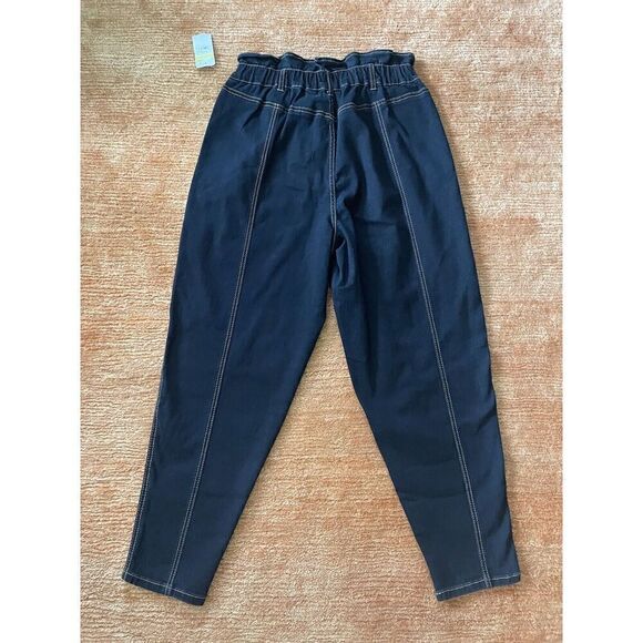 "Vintage America "Jeans Pants Denim Paperbag Waist 80s Retro Size 12 Dark Blue - Picture 1 of 10